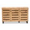 Baxton Studio Gisela Modern and Contemporary Oak Brown Finished Wood 3-Door Shoe Storage Cabinet 190-11992-ZORO - alternate 6
